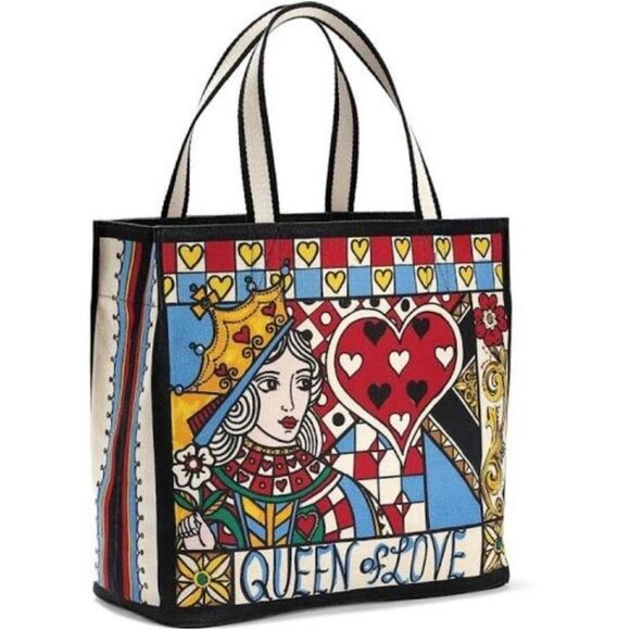Brighton Queen of Love Tote Canvas Zip Pocket Queen of Hearts Tom Clancy Artist - Picture 1 of 14
